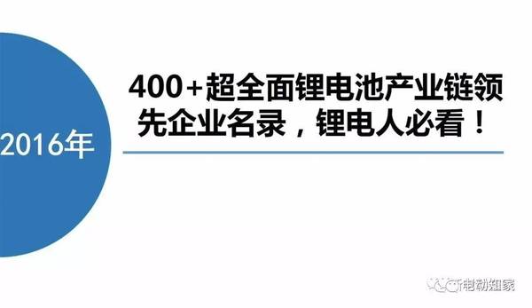 超全面锂电池产业链领先企业名录