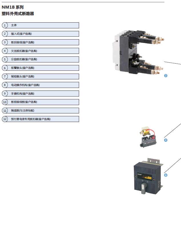 NM1B系列塑料外壳式断路器选型